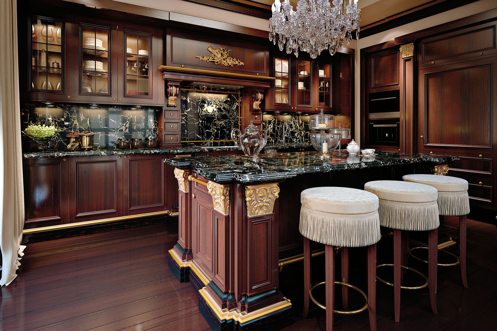 Provasi Luxury Italian Kitchen Wood And Marble 