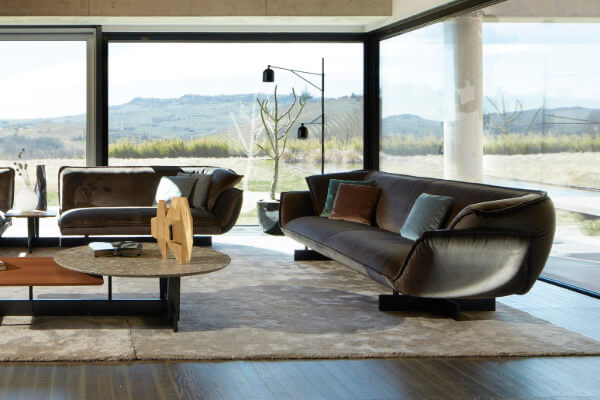 Cement Stone and Wood Coffee Table SUPER BEAM SOFA SYSTEM by Patricia  Urquiola for Cassina - Design Italy